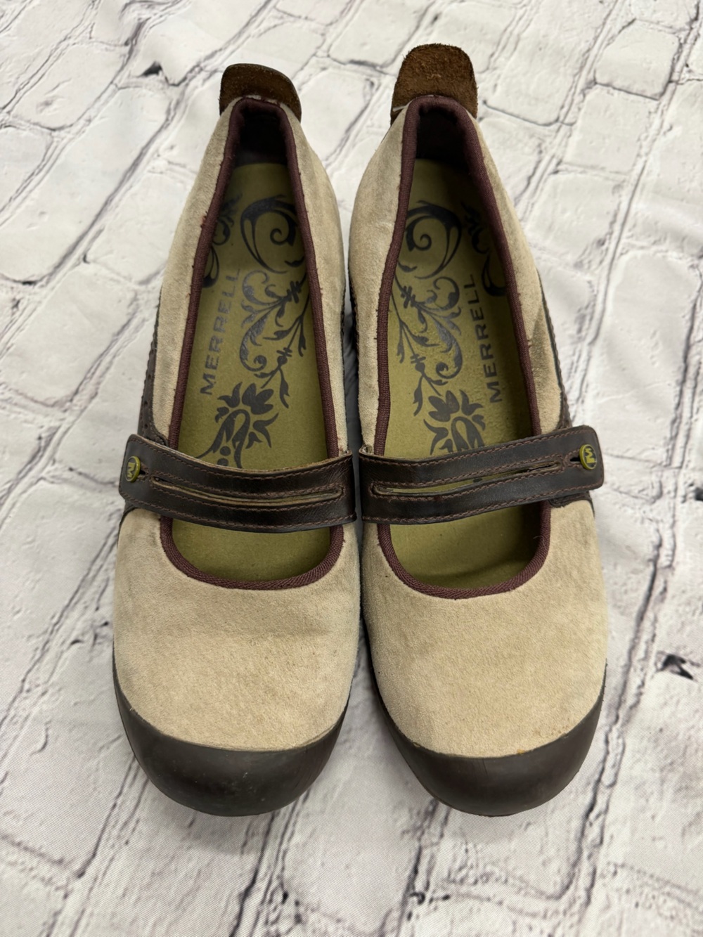 Merrell Plaza Bandeau Dark Taupe Mary Jean Shoes Size 9.5 Women’s GorpCore Wedge - Picture 2 of 15